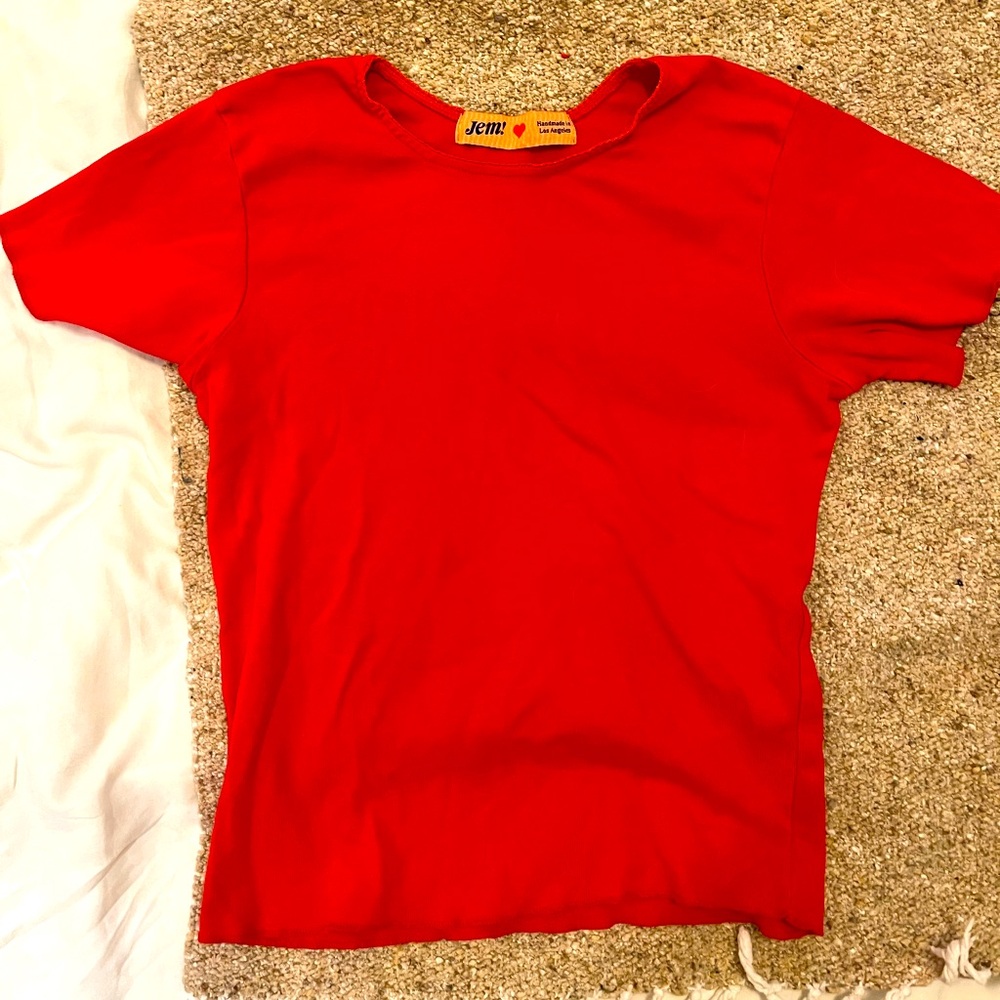 JEM! / Lykke Wullf red baby tee size small in chili